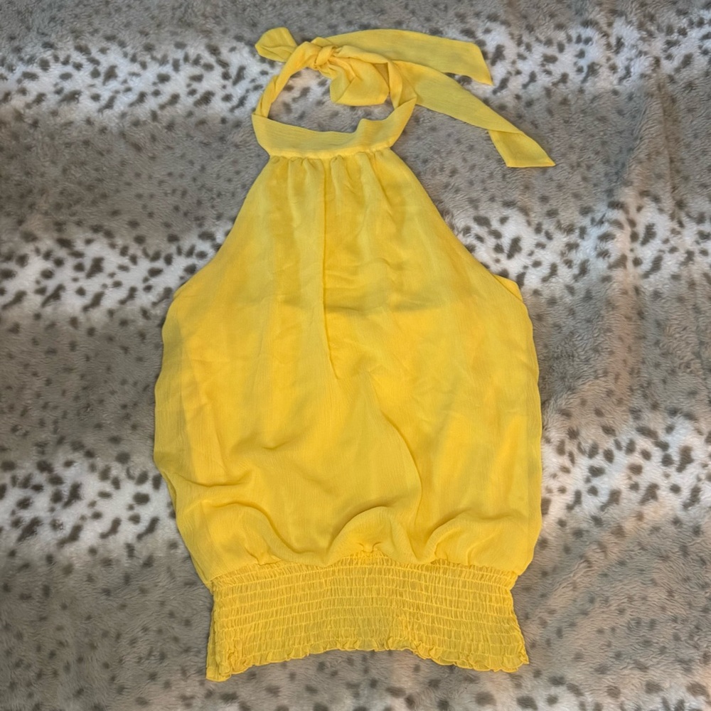 Y2K Yellow Halter Blouse